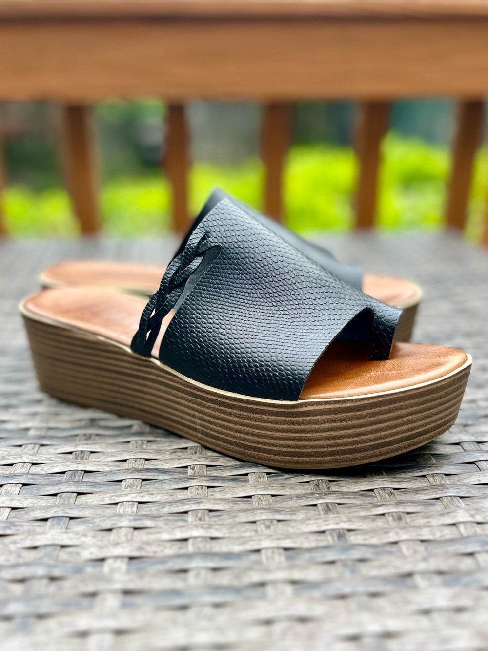 Blowfish Malibu Black Platform Slide Sandals